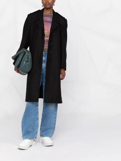 Mm6 Maison Margiela Black Single-breasted Coat In Schwarz