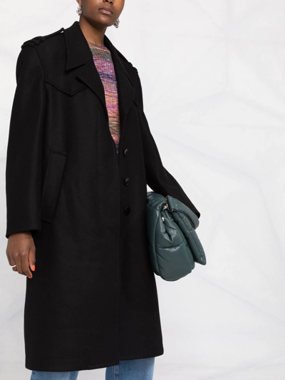 Mm6 Maison Margiela Black Single-breasted Coat In Schwarz
