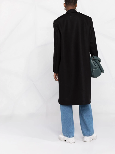Mm6 Maison Margiela Black Single-breasted Coat In Schwarz