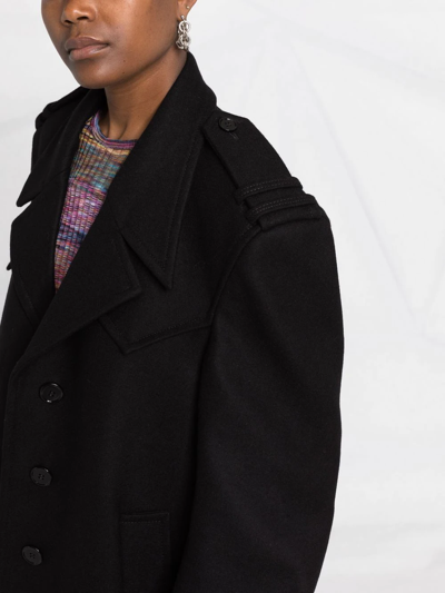 Shop Mm6 Maison Margiela Single-breasted Coat In Schwarz