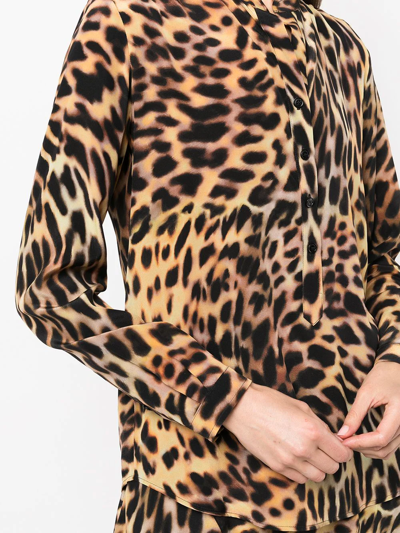 Stella Mccartney All-over Leopard-print Shirt In Schwarz