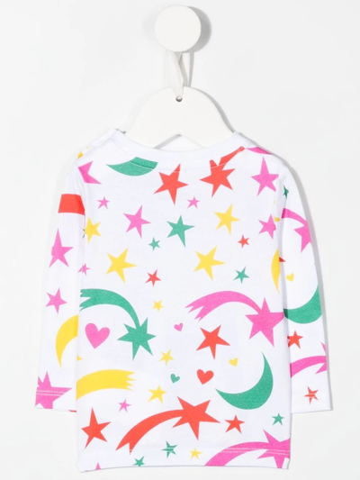 Shop Stella Mccartney Shooting-star Long-sleeve T-shirt In Weiss