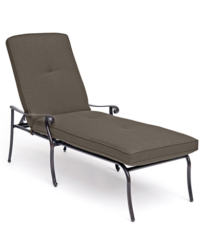 Shop Agio Chateau Aluminum Outdoor Chaise Lounge, Created For Macy's In Outdura Storm Steel