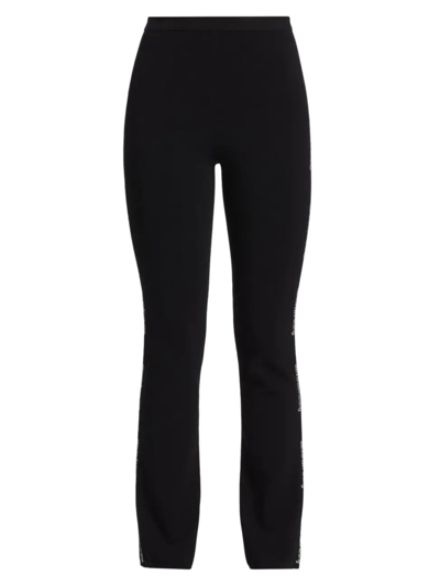 Shop Alexander Wang T Women's Logo Jacquard Bodycon Leggings In Black