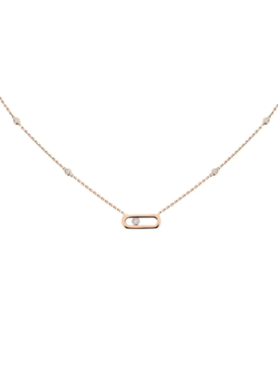 Shop Messika Women's Move Uno 18k Rose Gold & Diamond Pendant Necklace