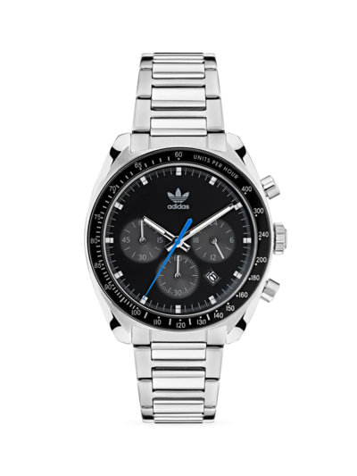 Shop Adidas Originals Men's Edition 1 Chronograph Collection Stainless Steel Bracelet Watch In Silver