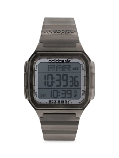 Shop Adidas Originals Men's Gmt Digital 1 Resin-strap Watch In Grey