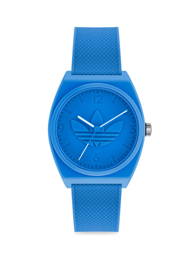 Shop Adidas Originals Men's Project 2 Collection Resin Strap Watch In Blue