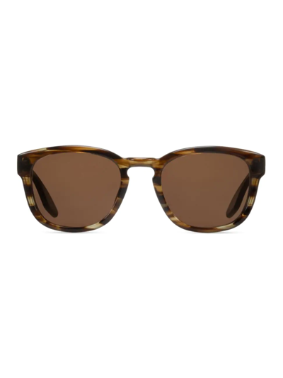 Shop Barton Perreira Men's Nelson 53mm Rectangular Sunglasses In Sulcata Tortoise