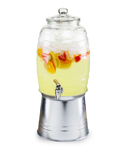 Shop Style Setter Oak Grove 2.5 Gallon Dispenser With Glass Lid And Galvanized Base In Clear