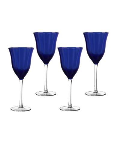 Shop Qualia Glass Meridian 12 oz Wine Glasses, Set Of 4 In Blue