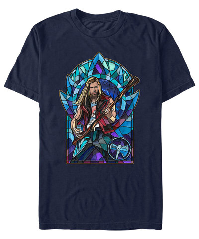 Shop Fifth Sun Men's Marvel Likeness Thor Movie 4 Thor Glass Short Sleeve T-shirt In Navy