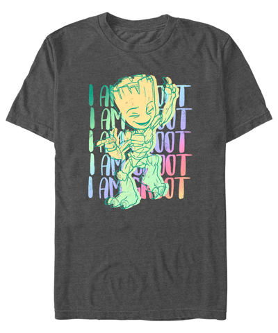 Shop Fifth Sun Men's Marvel Film I Am Groot Stack Short Sleeve T-shirt In Charcoal Heather