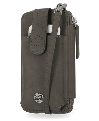 Shop Timberland Rfid Leather Phone Crossbody Wallet Bag In Castlerock