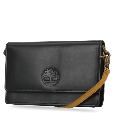 Shop Timberland Women's Rfid Leather Crossbody Bag Wallet Purse In Black