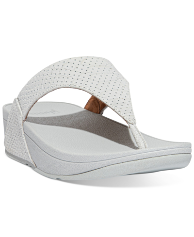 Shop Fitflop Lulu Croc-embossed Sandals Women's Shoes In Soft Grey