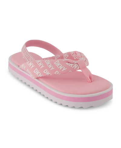 Shop Dkny Little Girls Flatform Sandals In Pink