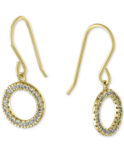 Shop Giani Bernini Cubic Zirconia Circle Drop Earrings, Created For Macy's In Gold