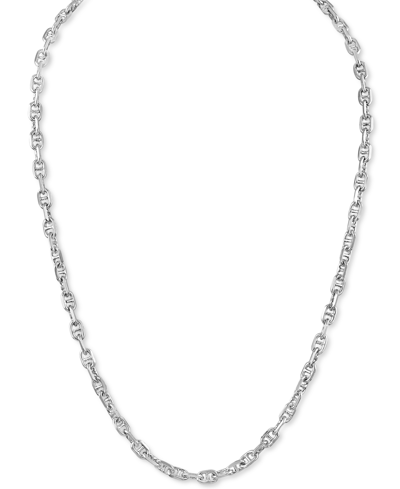 Shop Esquire Men's Jewelry Mariner Link 22" Chain Necklace In Sterling Silver, Created For Macy's