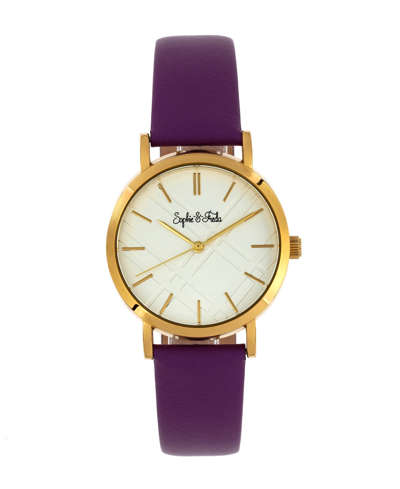 Shop Sophie And Freda Budapest Black Or Purple Or Brown Or Pink Genuine Leather Band Watch, 39mm
