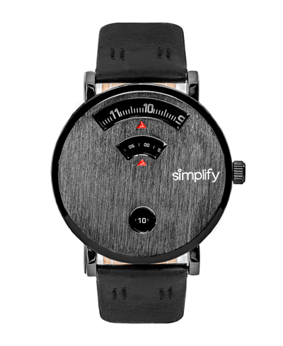 Shop Simplify Women's The 7000 Black Or Red Or Brown Genuine Leather Band Watch, 40mm