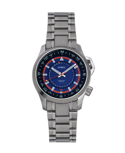 Shop Axwell Vertigo Silver-tone Stainless Steel Bracelet Watch, 48mm In Blue