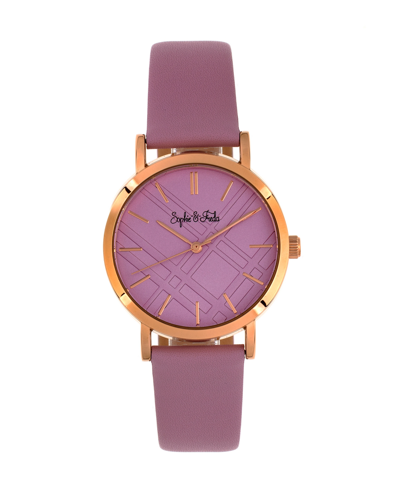 Shop Sophie And Freda Budapest Black Or Purple Or Brown Or Pink Genuine Leather Band Watch, 39mm