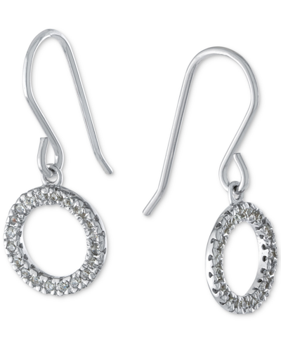 Giani Bernini Cubic Zirconia Circle Drop Earrings, Created For Macy's In Silver