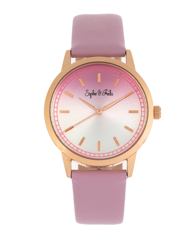 Shop Sophie And Freda San Diego Black Or Purple Or Maroon Or Pink Leather Band Watch, 39mm