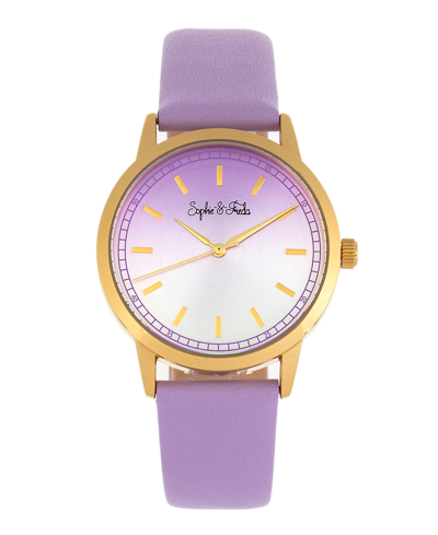 Shop Sophie And Freda San Diego Black Or Purple Or Maroon Or Pink Leather Band Watch, 39mm