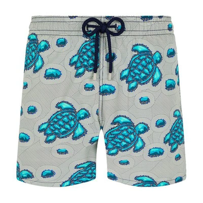 Shop Vilebrequin Turtles Jewels Swim Shorts In Ming Blue