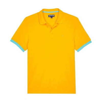 Shop Vilebrequin Cotton Pique Solid Polo Shirt In Yellow