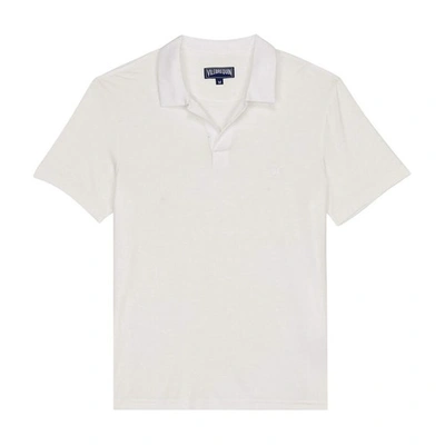 Shop Vilebrequin Men Tencel Polo Shirt Solid In White