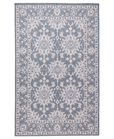 Shop Liora Manne Malibu Kashan 7'10" X 9'10" Outdoor Area Rug In Blue