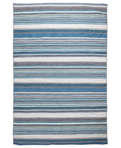 Shop Liora Manne Sonoma Malibu Stripe 8'3" X 11'6" Outdoor Area Rug In Blue