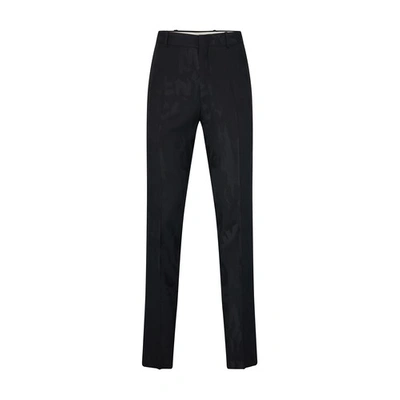 Shop Alexander Mcqueen Graffiti Straight-leg Pants In Black Black