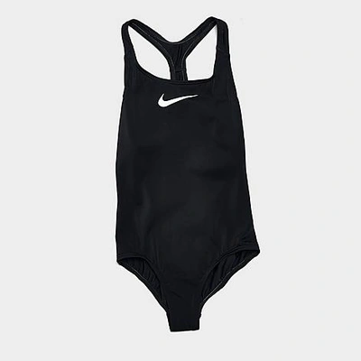 Shop Nike Girls' Racerback One-piece Swimsuit In Black