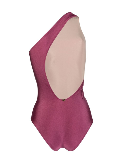Shop Adriana Degreas Single-shoulder Design Swimsuit In Purple