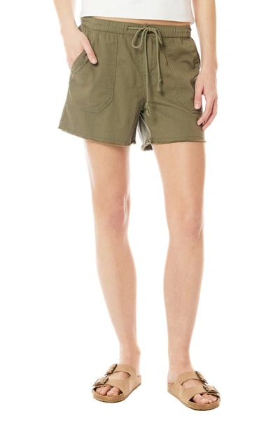 Shop Supplies By Union Bay Fiore Elastic Waist Drapey Woven Shorts In Greek Olive