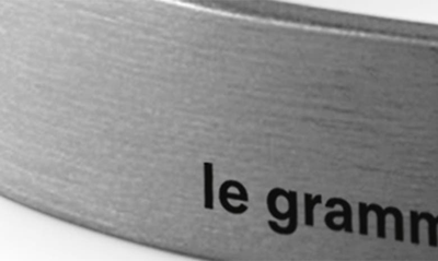Shop Le Gramme 21g Brushed Sterling Silver Ribbon Cuff Bracelet In Black Silver