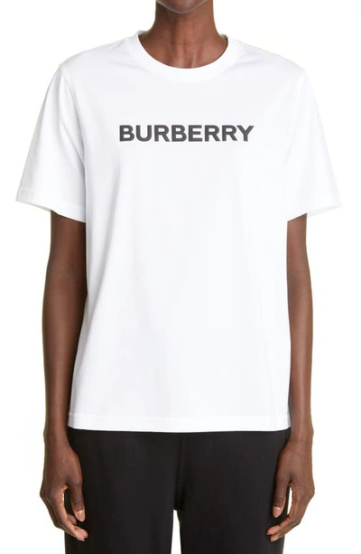 Shop Burberry Margot Logo Graphic Tee In White