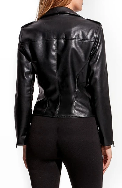 Shop As By Df Cult Recycled Leather Blend Moto Jacket In Black