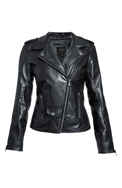 Shop As By Df Cult Recycled Leather Blend Moto Jacket In Black