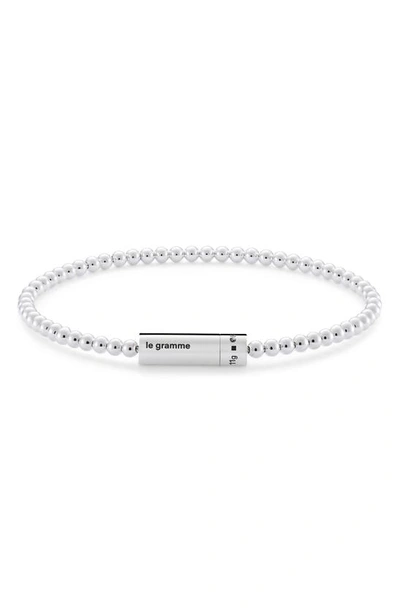 Shop Le Gramme 11g Polished Sterling Silver Bead Bracelet