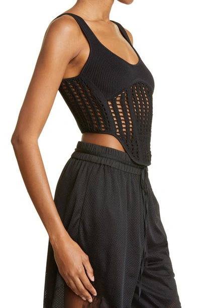 Shop Dion Lee Net Crochet Tank In Black