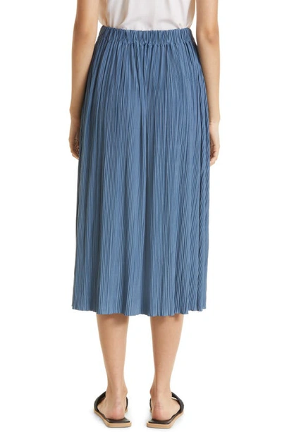 Shop Samsã¸e Samsã¸e Uma Pleated Midi Skirt In China Blue
