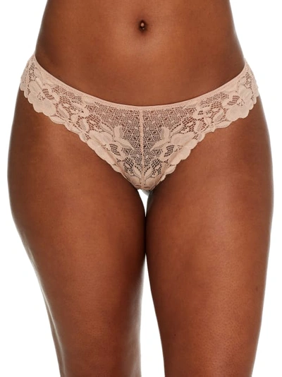 Shop Bare X Bare Necessities The Essential Lace Thong In Rugby Tan