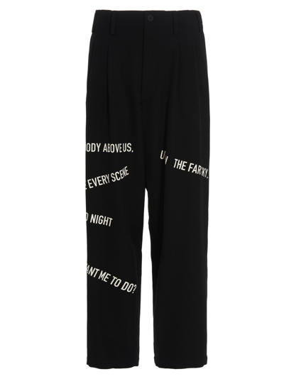 Shop Yohji Yamamoto N2 Tuck Message Trousers In Black