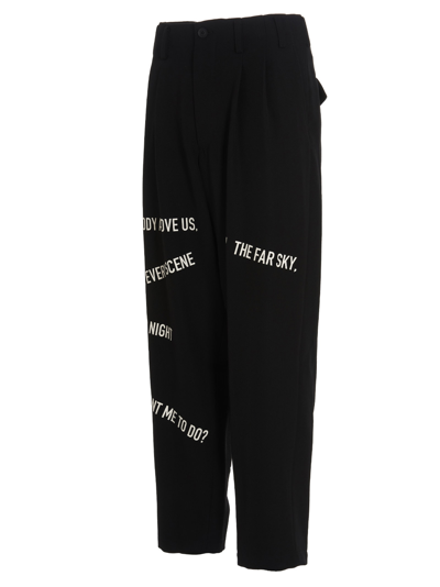 Shop Yohji Yamamoto N2 Tuck Message Trousers In Black