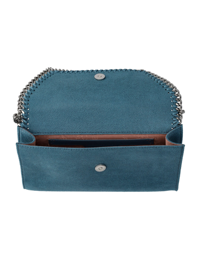 Shop Stella Mccartney Falabella Mini Shoulder Bag In Peaock